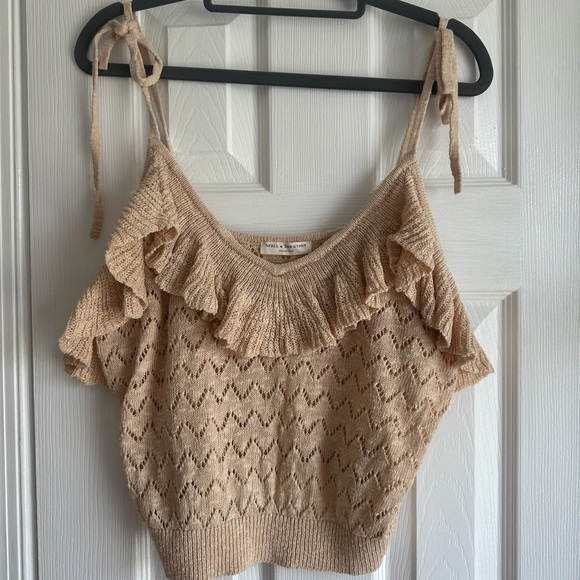 SPELL Willow Frill Ecru Top - Picture 2 of 4